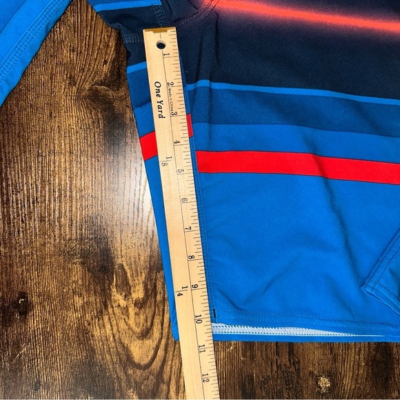 Billabong Swimwear Plaxtinum X Spinner x Mens 38 Blue Striped Board Short - Picture 7 of 8